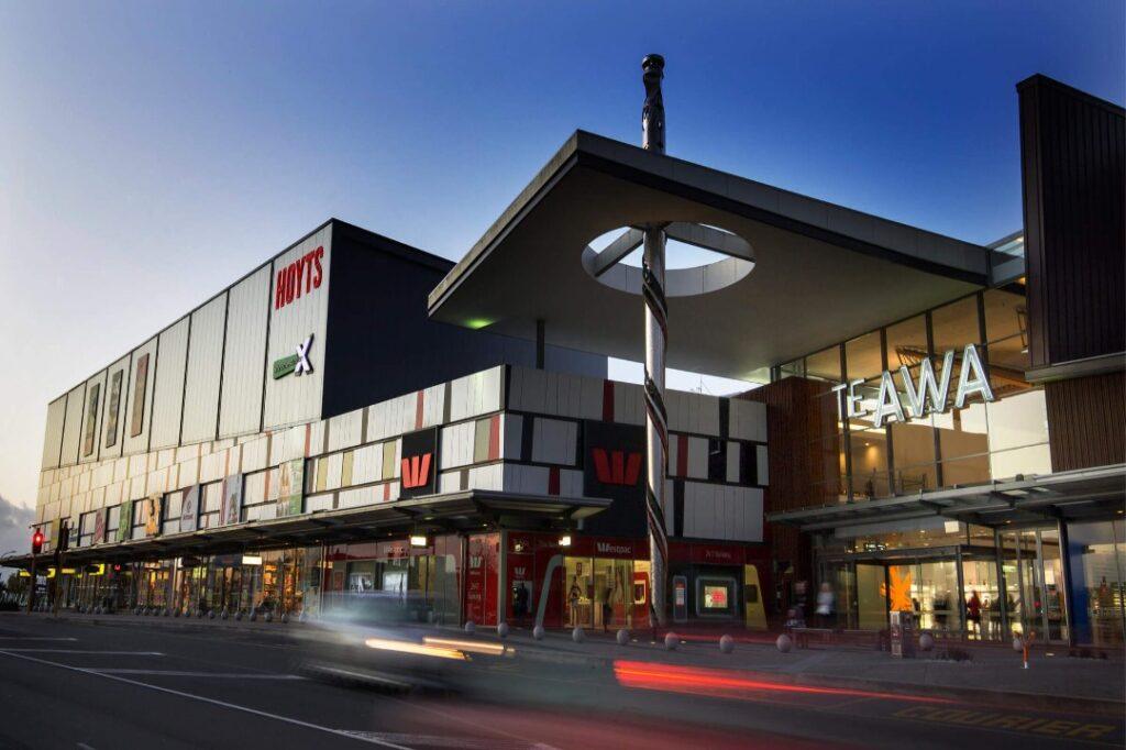 Exterior entrance to Te Awa and HOYTS at The Base in Hamilton